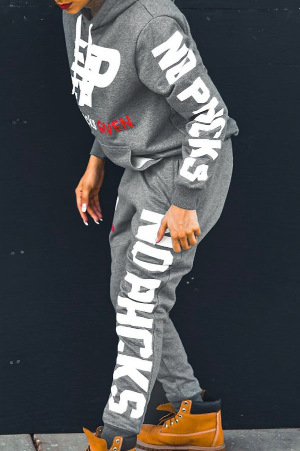 Lovely Casual Hooded Collar Letters Printed Grey Knitting Two-piece Pants Set
Lovely Casual Hooded Collar Letters Printed Grey Knitting Two-piece Pants Set