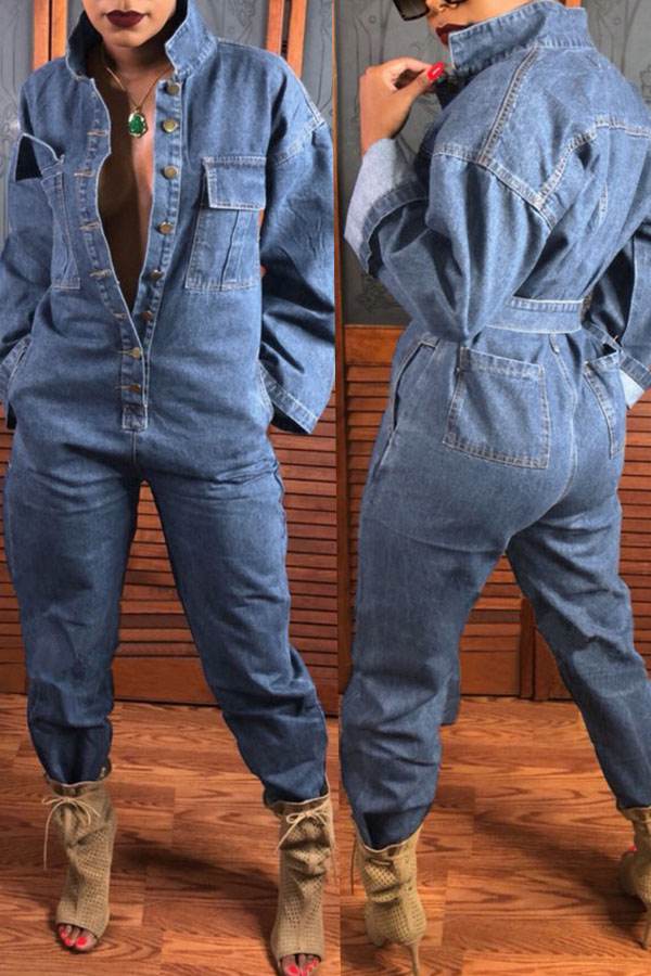 Lovely Casual Open Front With Button Loose Baby Blue Denim One-piece Jumpsuit
Lovely Casual Open Front With Button Loose Baby Blue Denim One-piece Jumpsuit