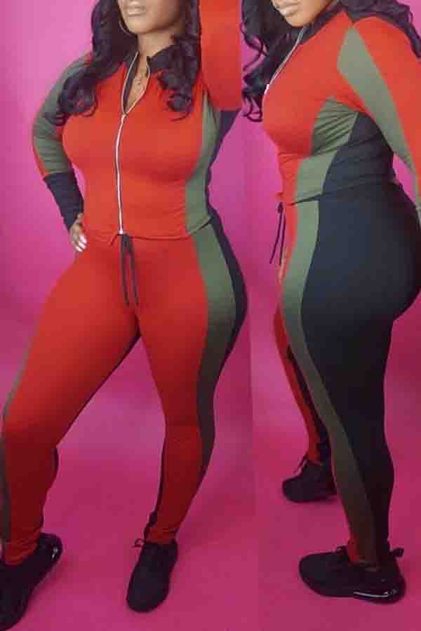 Lovely Casual Color Collision Splicing Red Cotton Blends Two-piece Pants Set
Lovely Casual Color Collision Splicing Red Cotton Blends Two-piece Pants Set