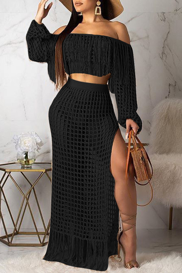 Lovely Sexy Hollow-out Tassel Design Black Two-piece Skirt Set(Without Lining
Lovely Sexy Hollow-out Tassel Design Black Two-piece Skirt Set(Without Lining