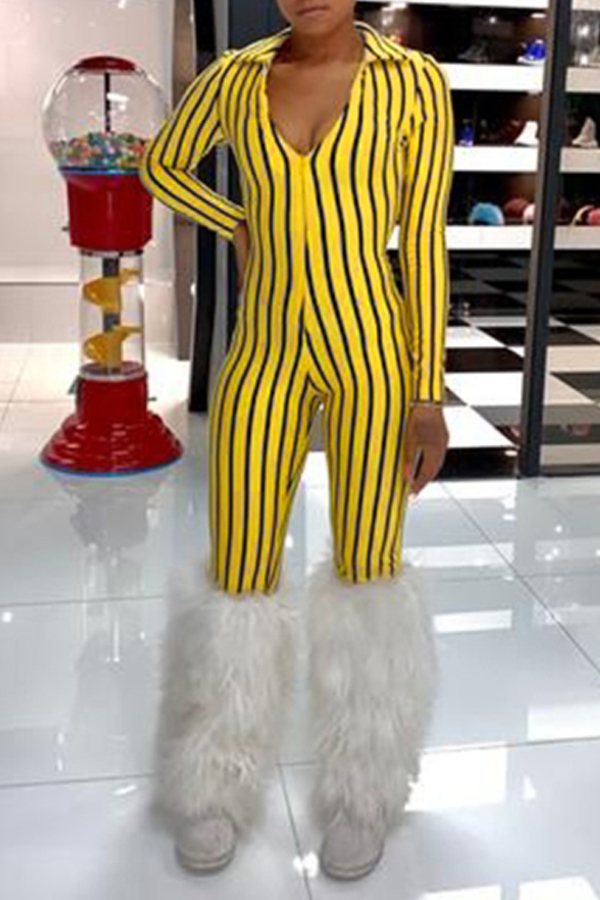 Lovely Leisure Striped Skinny Yellow One-piece Jumpsuit, Yellow stripes
Lovely Leisure Striped Skinny Yellow One-piece Jumpsuit, Yellow stripes