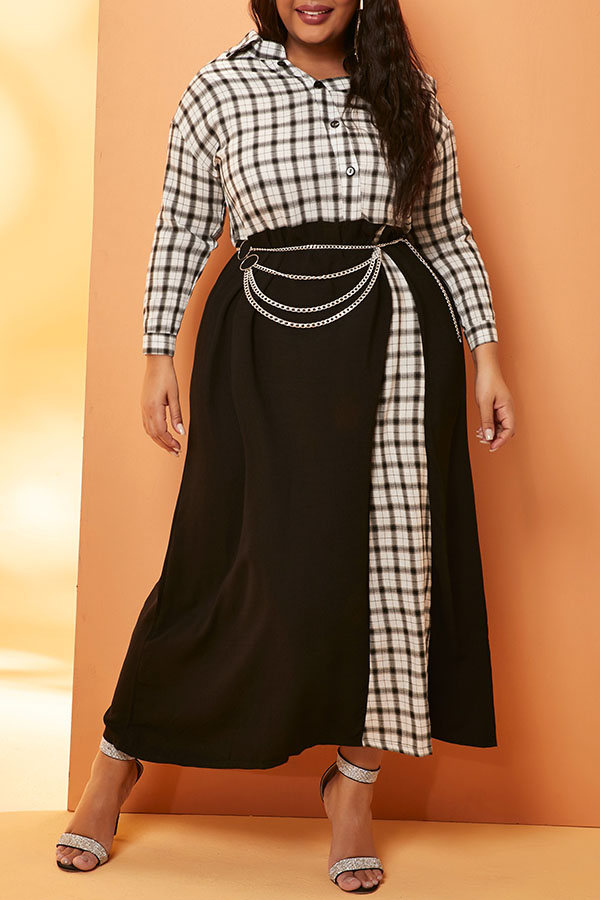Lovely Trendy Grid Print Black And White Mid Calf Plus Size Dress, Black & white tartan
Lovely Trendy Grid Print Black And White Mid Calf Plus Size Dress, Black & white tartan