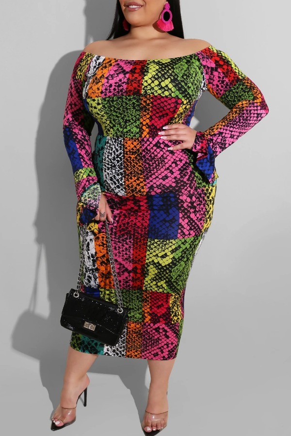 lovely Casual Off The Shoulder Print Multicolor Mid Calf Plus Size Dress, Multi
lovely Casual Off The Shoulder Print Multicolor Mid Calf Plus Size Dress, Multi