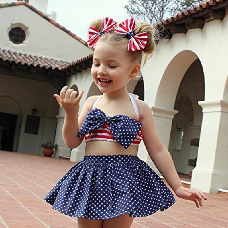 Lovely Independence Day Sweet Dot Print Blue Girl Two-piece Skirt Set
Lovely Independence Day Sweet Dot Print Blue Girl Two-piece Skirt Set