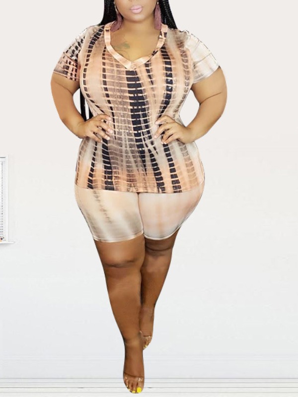 lovely Casual V Neck Striped Print Apricot Plus Size Two-piece Shorts Set
lovely Casual V Neck Striped Print Apricot Plus Size Two-piece Shorts Set
