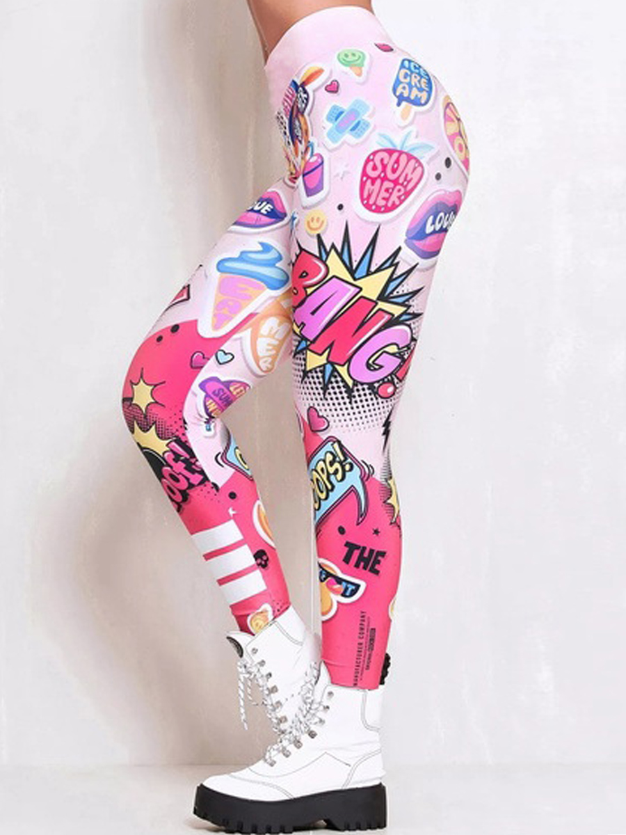 lovely Sportswear Letter Print Pink Pants 
lovely Sportswear Letter Print Pink Pants