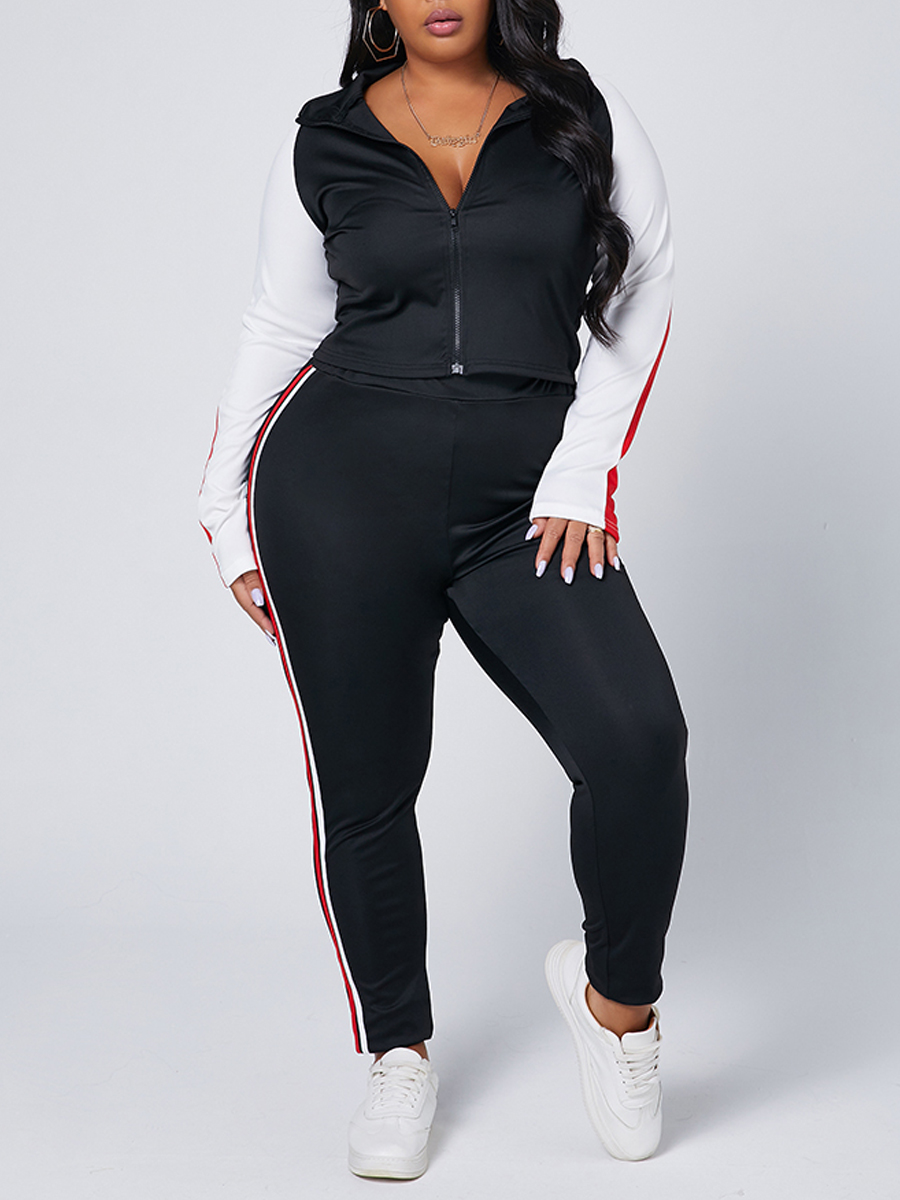 lovely Stylish Zipper Design Patchwork Black Plus Size Two Piece Pants Set
lovely Stylish Zipper Design Patchwork Black Plus Size Two Piece Pants Set