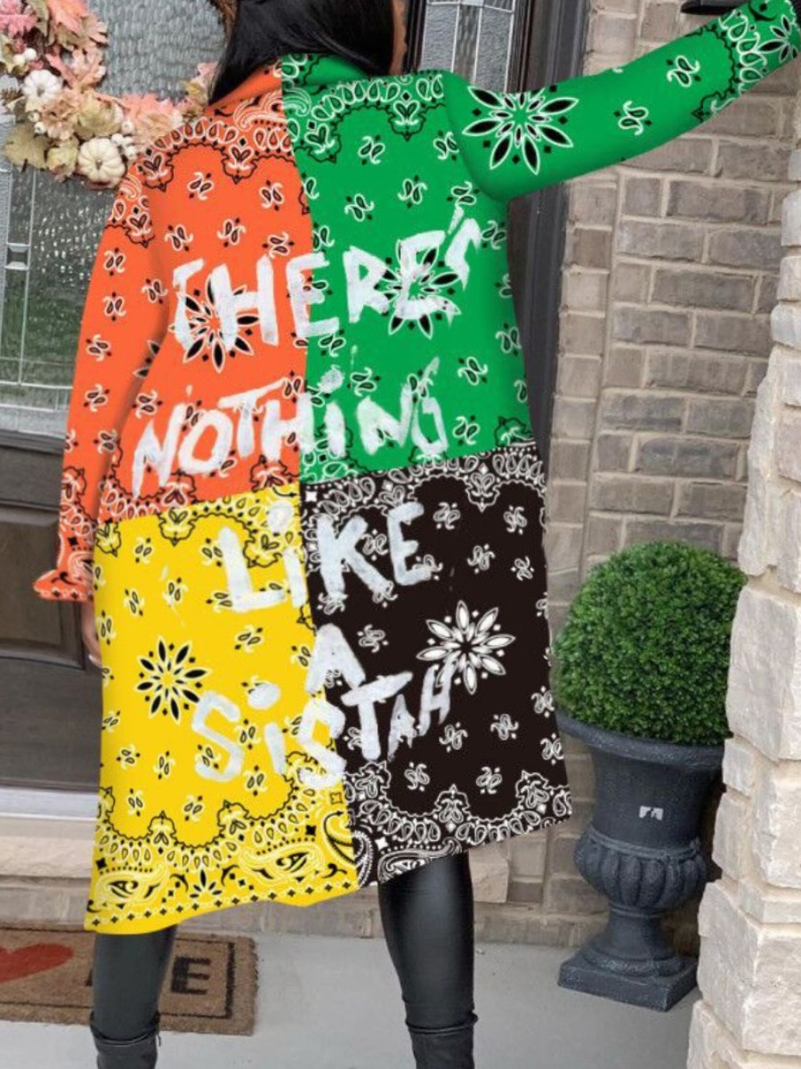 lovely Casual Turndown Collar Print Patchwork Multicolor Long Plus Size Trench Coat, Multi
lovely Casual Turndown Collar Print Patchwork Multicolor Long Plus Size Trench Coat, Multi