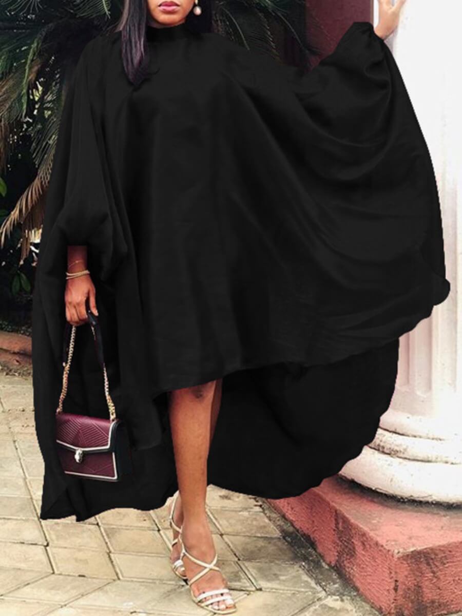 Lovely Casual Half A Turtleneck Loose Asymmetrical Black Ankle Length Dress
Lovely Casual Half A Turtleneck Loose Asymmetrical Black Ankle Length Dress