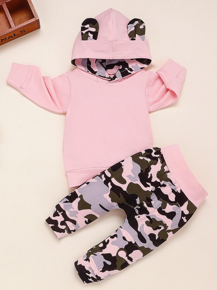 Lovely Sweet Hooded Collar Camo Print Patchwork Pink Girl Two-piece Pants Set
Lovely Sweet Hooded Collar Camo Print Patchwork Pink Girl Two-piece Pants Set