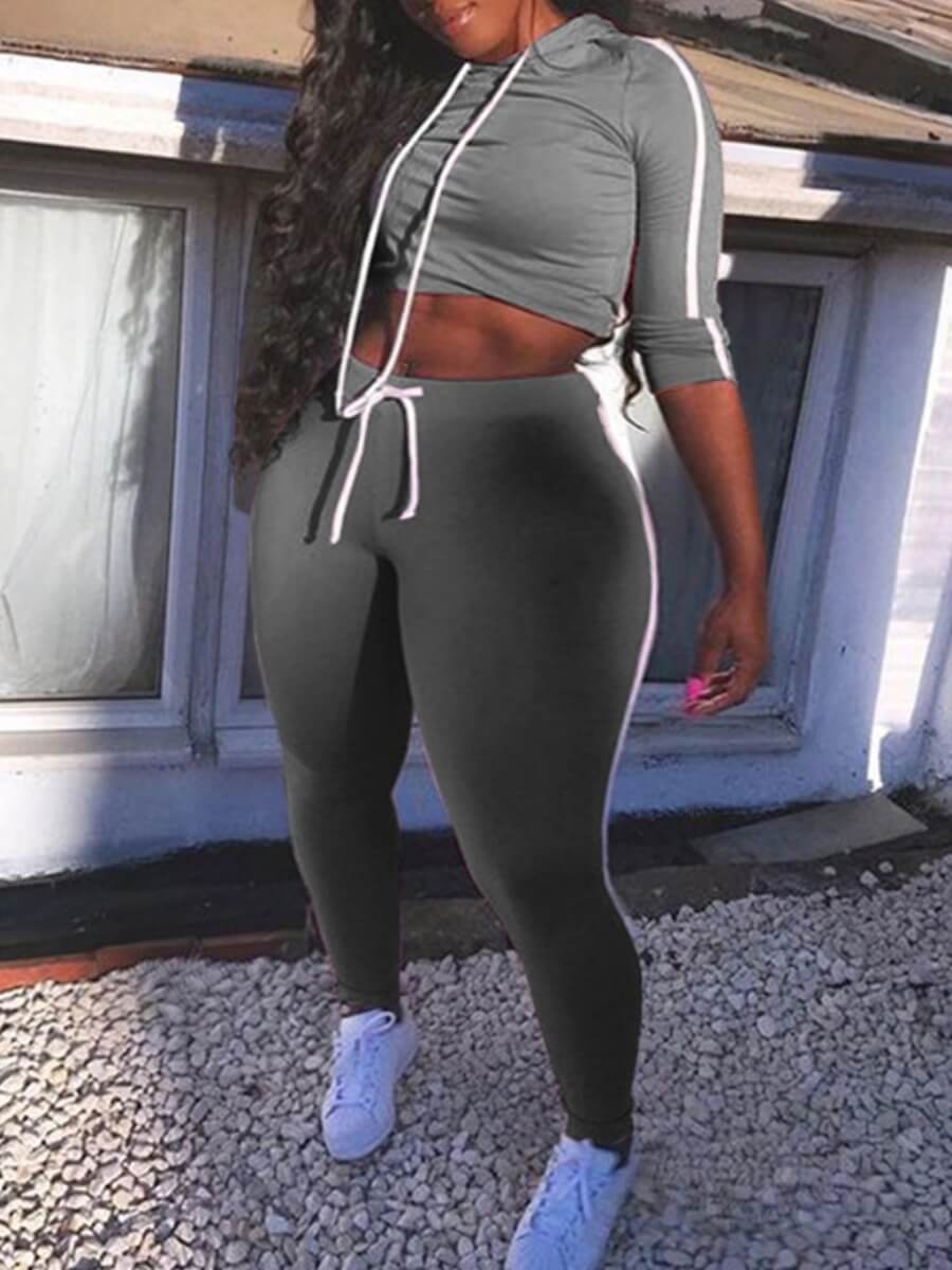 Lovely Sportswear Hooded Collar Patchwork Grey Plus Size Two-piece Pants Set
Lovely Sportswear Hooded Collar Patchwork Grey Plus Size Two-piece Pants Set