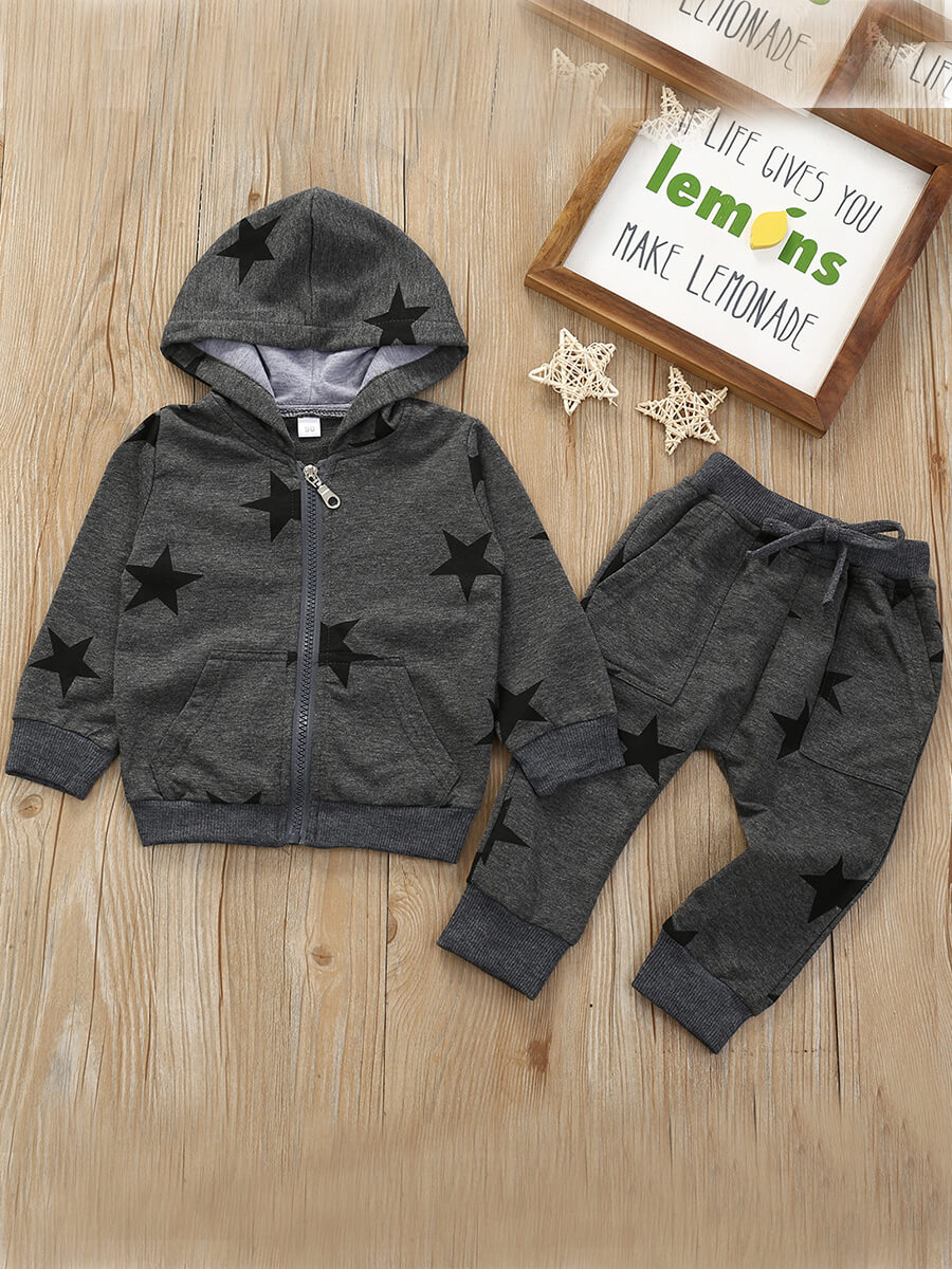 Lovely Sportswear Hooded Collar Print Zipper Design Grey Boy Two-piece Pants Set
Lovely Sportswear Hooded Collar Print Zipper Design Grey Boy Two-piece Pants Set