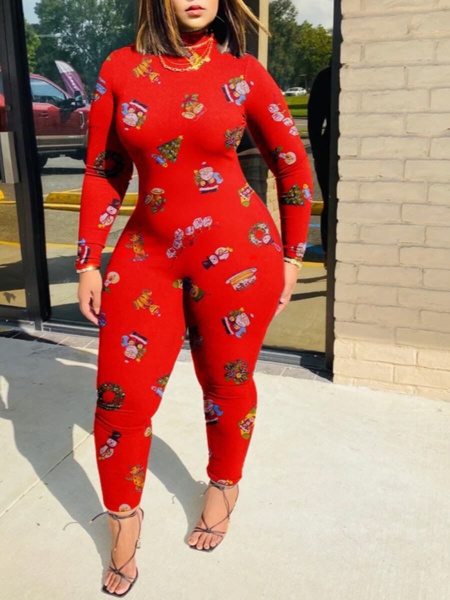 Lovely Sportswear Turtleneck Print Basic Skinny Red Plus Size One-piece Jumpsuit
Lovely Sportswear Turtleneck Print Basic Skinny Red Plus Size One-piece Jumpsuit