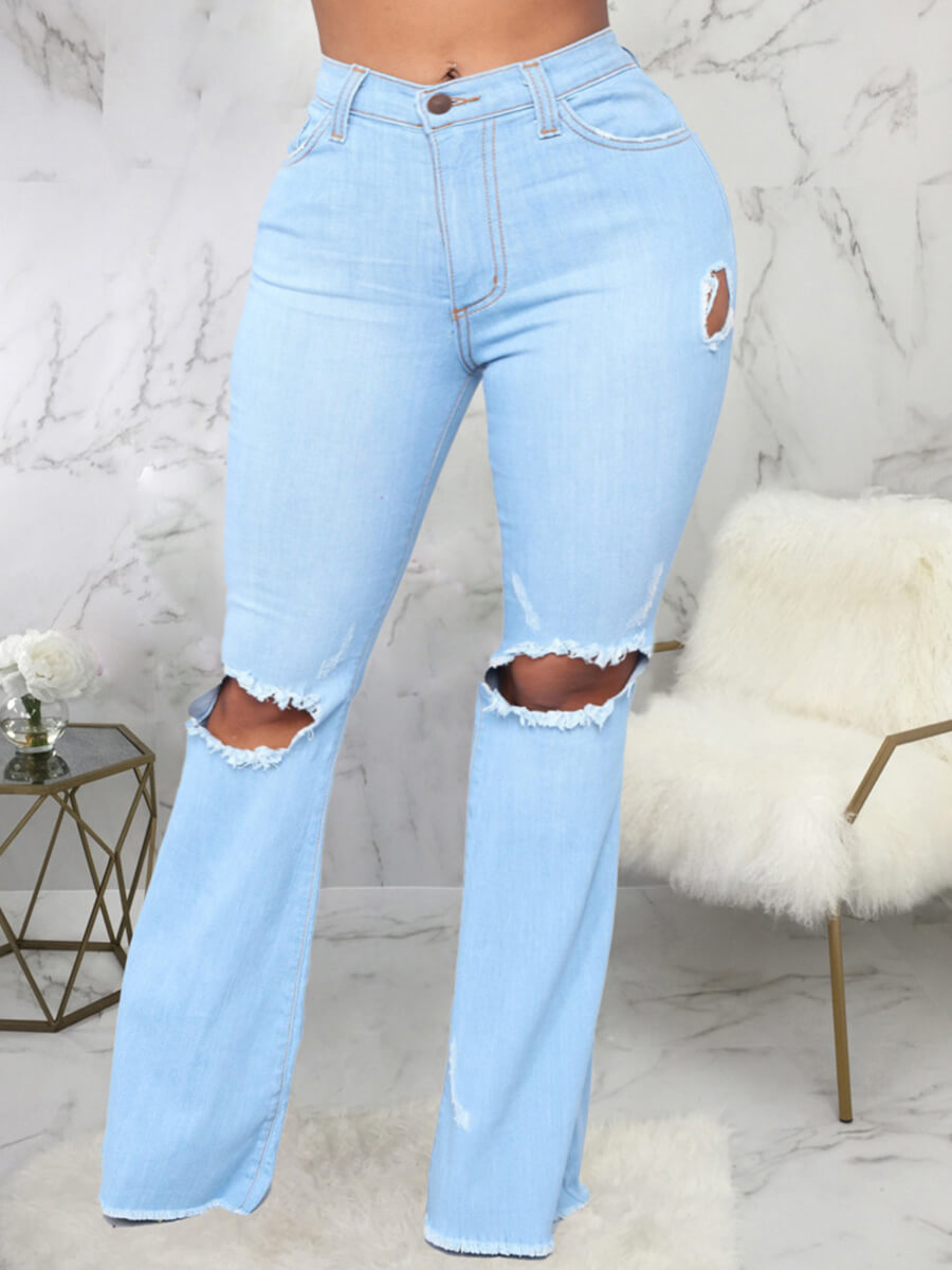Lovely Casual Hollow-out Baby Blue Plus Size Jeans
Lovely Casual Hollow-out Baby Blue Plus Size Jeans