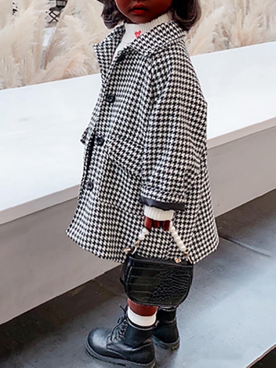 Lovely Street Turndown Collar Grid Print Buttons Design Girl Coat, Hound stooth
Lovely Street Turndown Collar Grid Print Buttons Design Girl Coat, Hound stooth