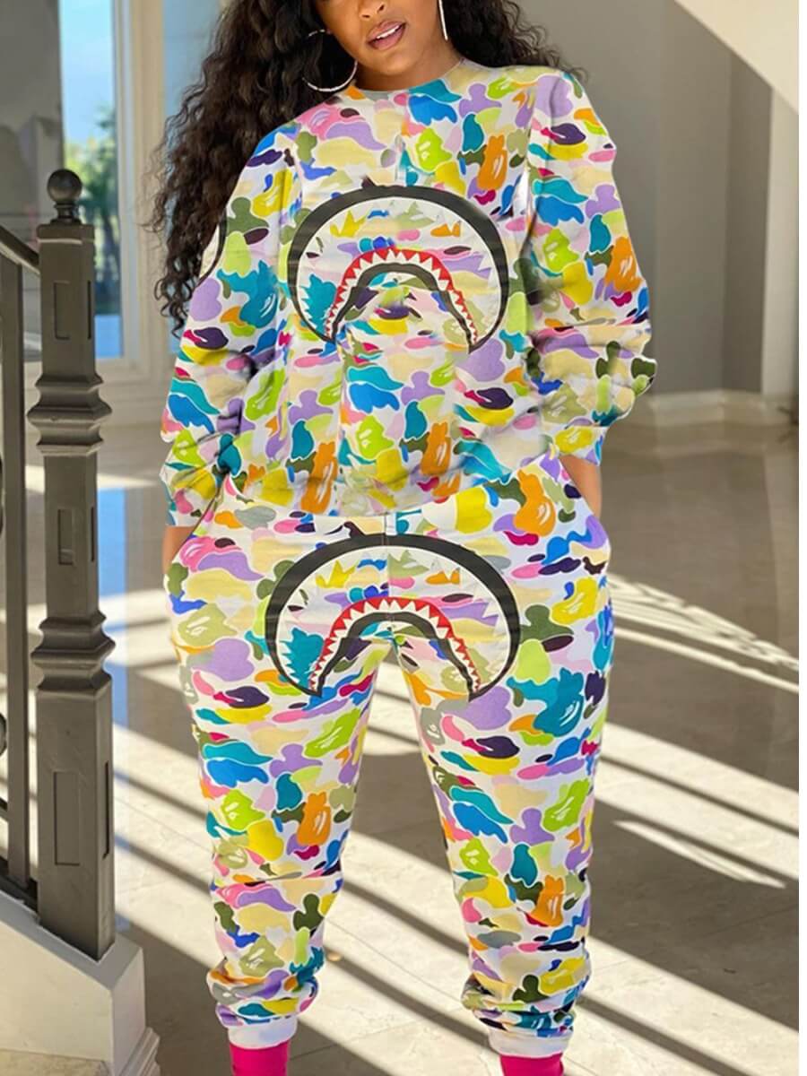 Lovely Street Dropped Shoulder Sleeve Print Multicolor Plus Size Two-piece Pants Set, Multi
Lovely Street Dropped Shoulder Sleeve Print Multicolor Plus Size Two-piece Pants Set, Multi