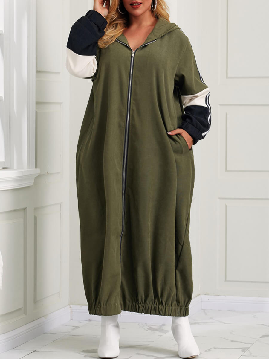 Lovely Casual Zipper Design Patchwork Army Green Ankle Length Plus Size Dress
Lovely Casual Zipper Design Patchwork Army Green Ankle Length Plus Size Dress