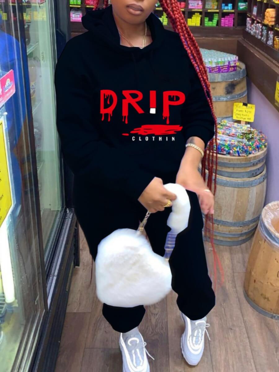 Lovely Casual Letter Print Kangaroo Pocket Black Plus Size Two-piece Pants Set
Lovely Casual Letter Print Kangaroo Pocket Black Plus Size Two-piece Pants Set