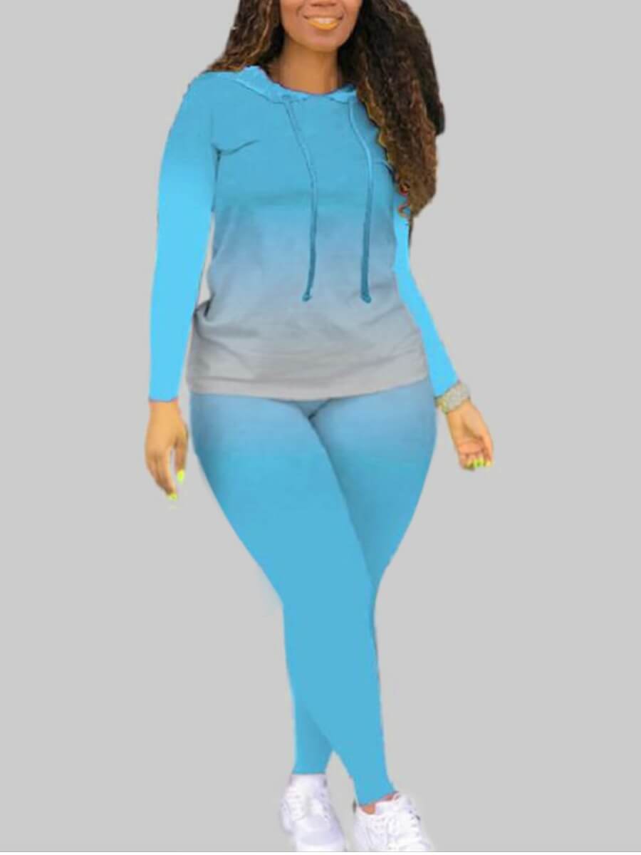 Lovely Trendy Hooded Collar Gradient Baby Blue Plus Size Two-piece Pants Set
Lovely Trendy Hooded Collar Gradient Baby Blue Plus Size Two-piece Pants Set