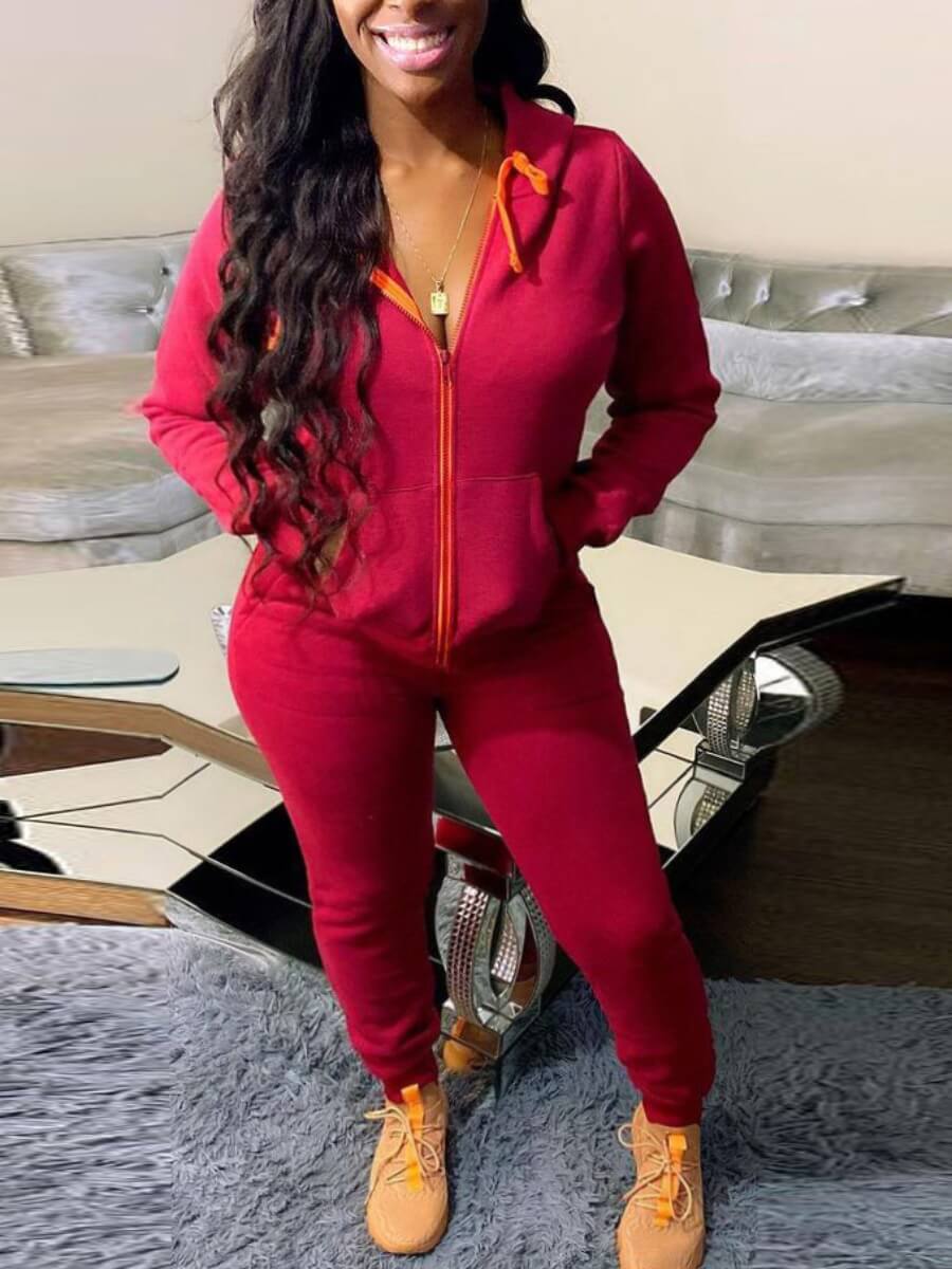 Lovely Sportswear Hooded Collar Zipper Design Purplish Red Two Piece Pants Set
Lovely Sportswear Hooded Collar Zipper Design Purplish Red Two Piece Pants Set