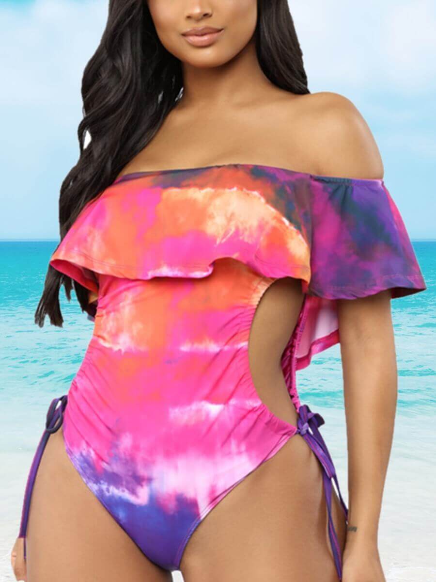 Lovely Polyester Bohemian Print Flounce Regular High-waisted Bateau Neck Padded Lined Unadjustable Unremovable Unremovable Full Print One Pieces, Rose red
Lovely Polyester Bohemian Print Flounce Regular High-waisted Bateau Neck Padded Lined Unadjustable Unremovable Unremovable Full Print One Pieces, Rose red