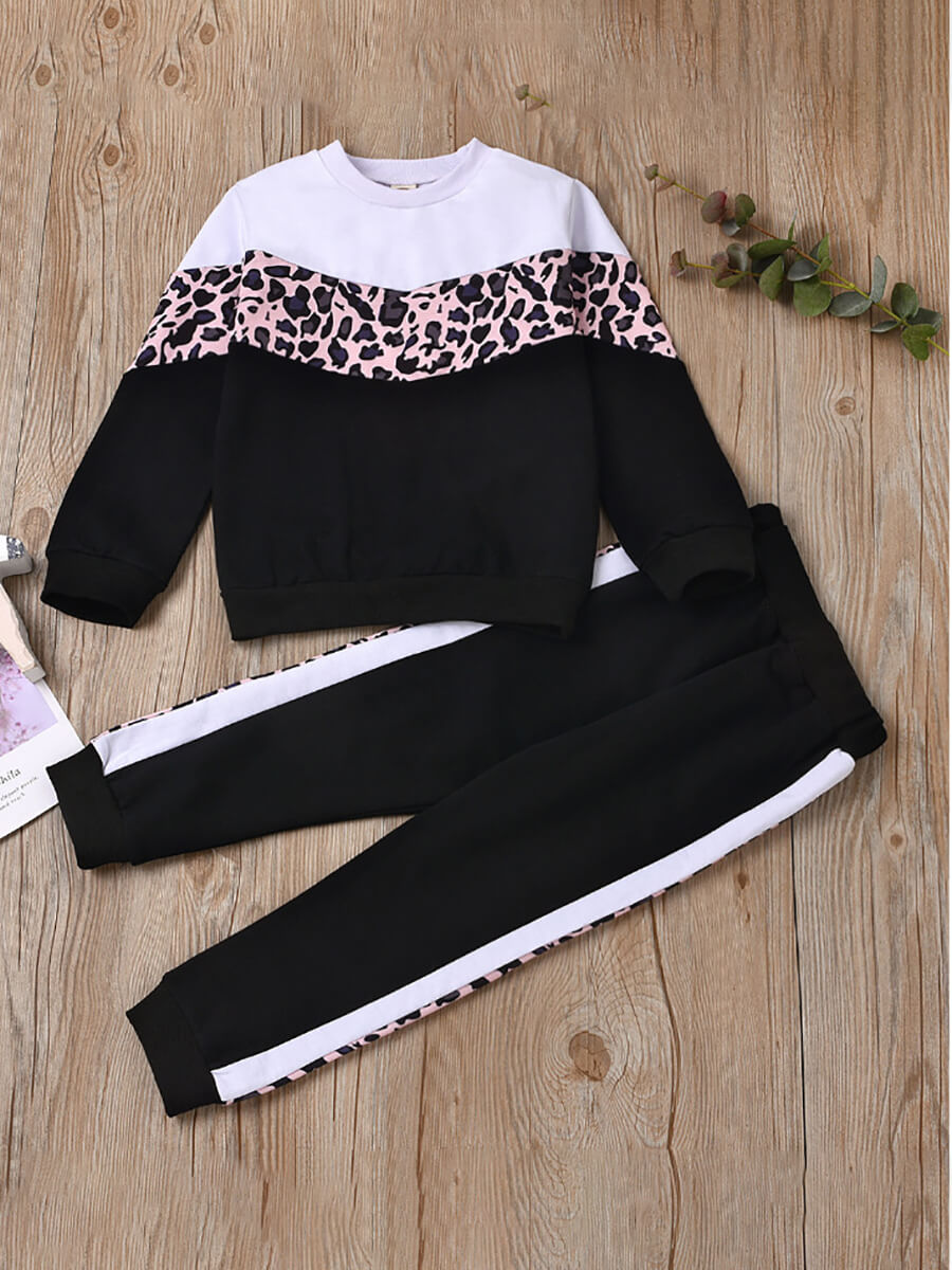 Lovely Casual O Neck Leopard Print Patchwork Black Girl Two Piece Pants Set
Lovely Casual O Neck Leopard Print Patchwork Black Girl Two Piece Pants Set