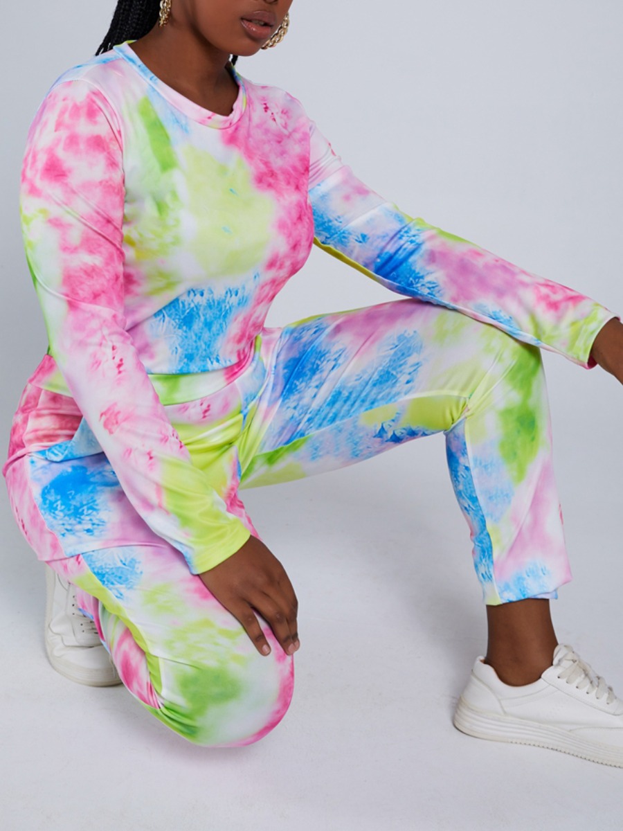 Lovely Trendy O Neck Tie-dye Multicolor Plus Size Two-piece Pants Set, Multi
Lovely Trendy O Neck Tie-dye Multicolor Plus Size Two-piece Pants Set, Multi