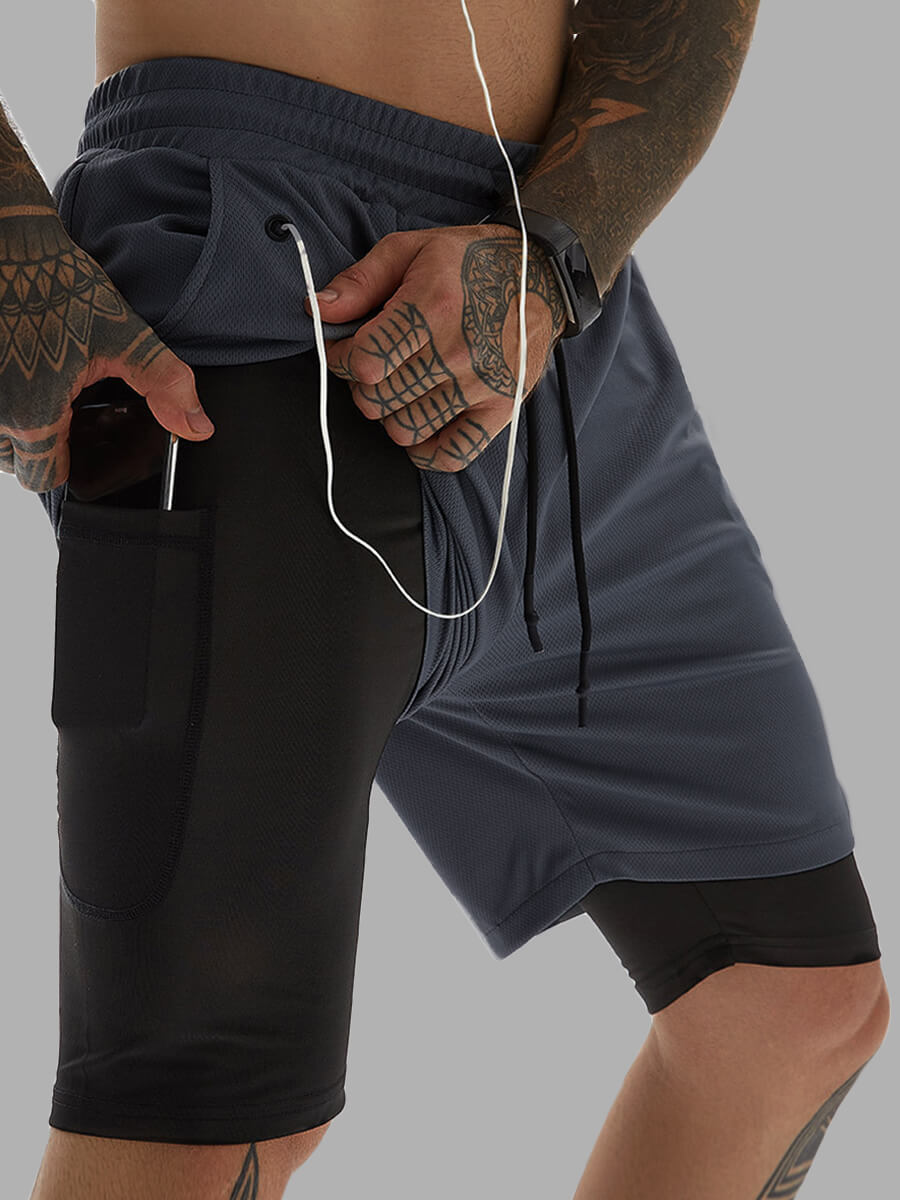 Lovely Sportswear Drawstring Double-layer Patchwork Dark Grey Men Shorts
Lovely Sportswear Drawstring Double-layer Patchwork Dark Grey Men Shorts