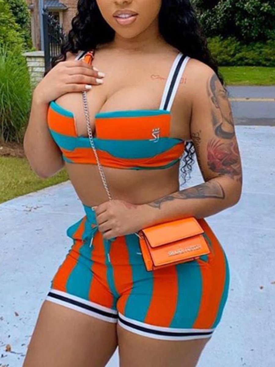 Lovely Trendy Drawstring Striped Patchwork Jacinth Plus Size Two-piece Shorts Set
Lovely Trendy Drawstring Striped Patchwork Jacinth Plus Size Two-piece Shorts Set