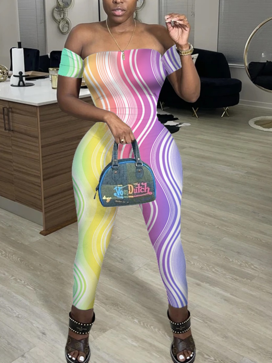 LW Sweet Off The Shoulder Rainbow Stripe Multicolor One-piece Jumpsuit, Multicolor mstn
LW Sweet Off The Shoulder Rainbow Stripe Multicolor One-piece Jumpsuit, Multicolor mstn