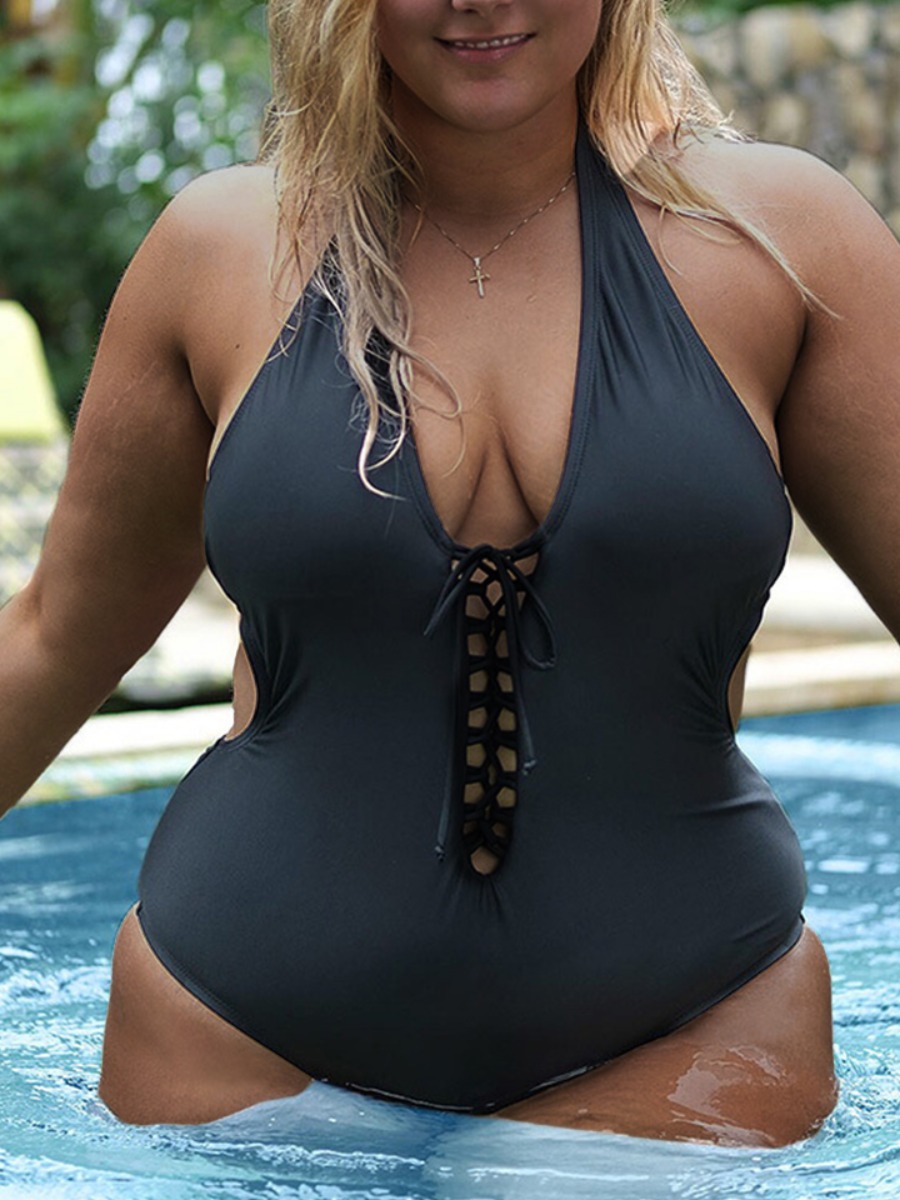 Lovely Sexy Backless Bandage Hollow-out Design Black Plus Size One-piece Swimsuit
Lovely Sexy Backless Bandage Hollow-out Design Black Plus Size One-piece Swimsuit