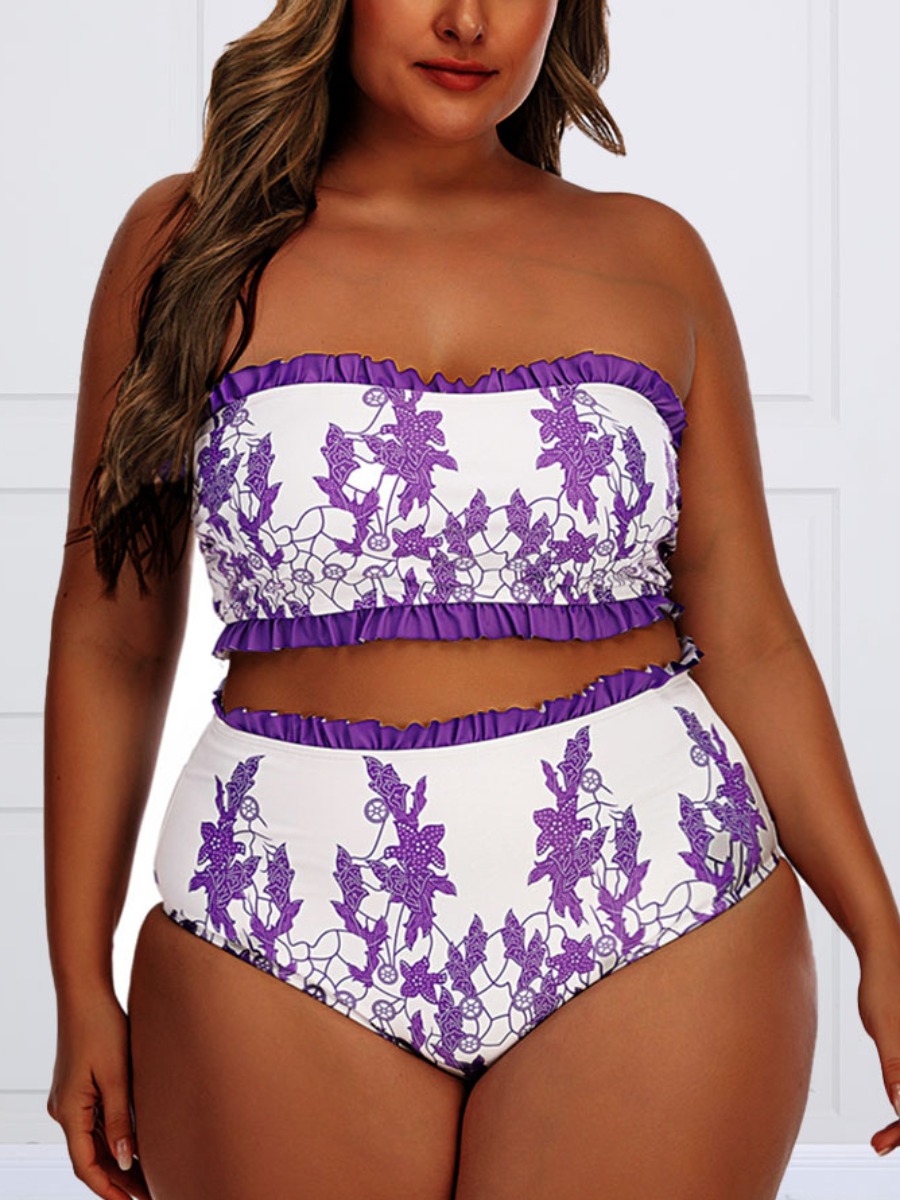 Lovely Plus Size Boho Off The Shoulder Floral Print Frill Trim Pink Two-piece Swimsuit
Lovely Plus Size Boho Off The Shoulder Floral Print Frill Trim Pink Two-piece Swimsuit