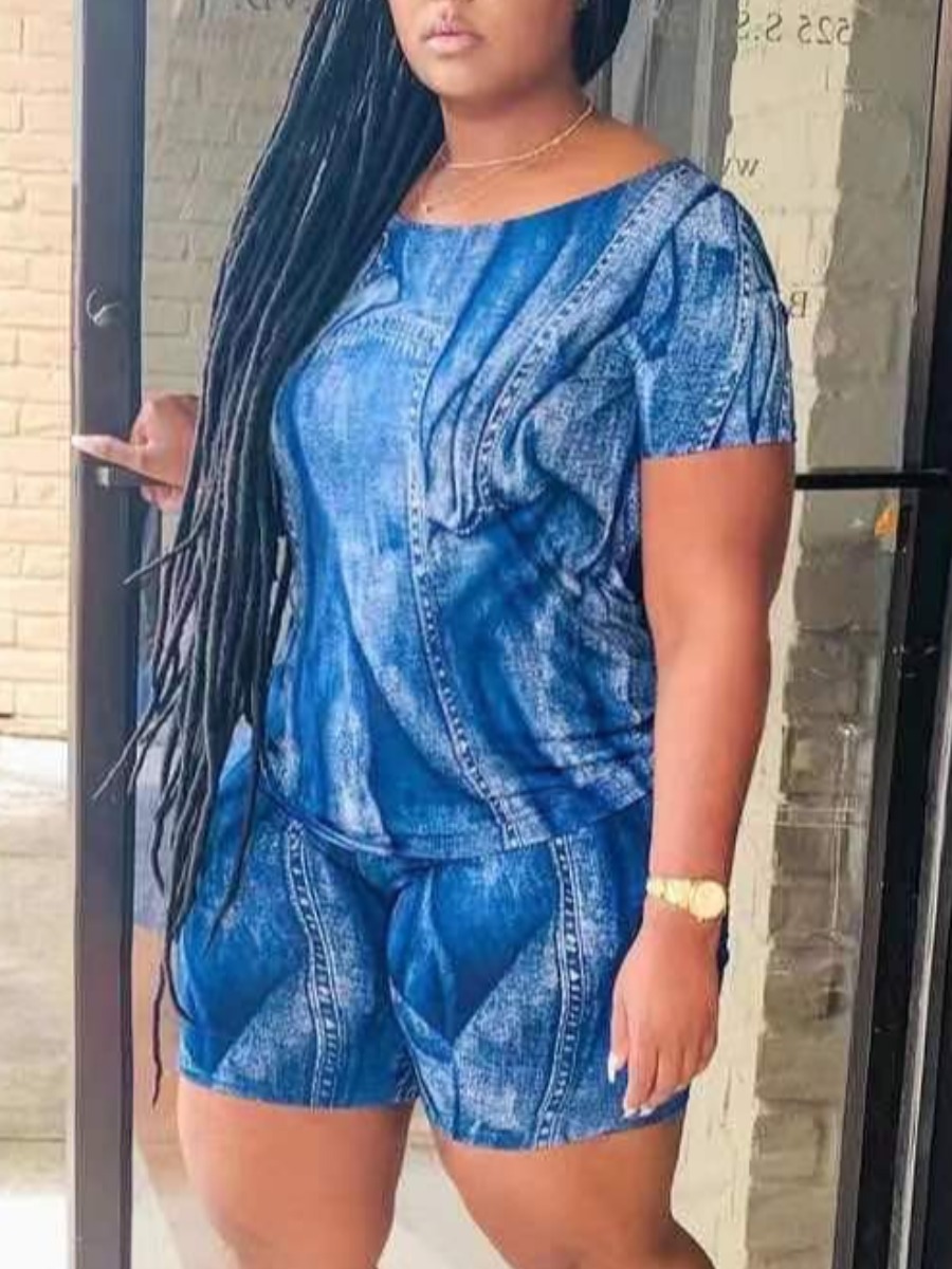 Lovely Casual O Neck Elastic Blue Two Piece Shorts Set
Lovely Casual O Neck Elastic Blue Two Piece Shorts Set