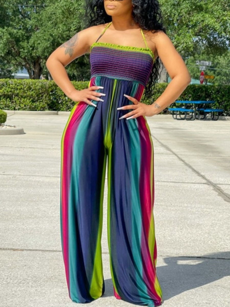 Lovely Plus Size Boho Backless Striped Multicolor One-piece Jumpsuit, Multi
Lovely Plus Size Boho Backless Striped Multicolor One-piece Jumpsuit, Multi