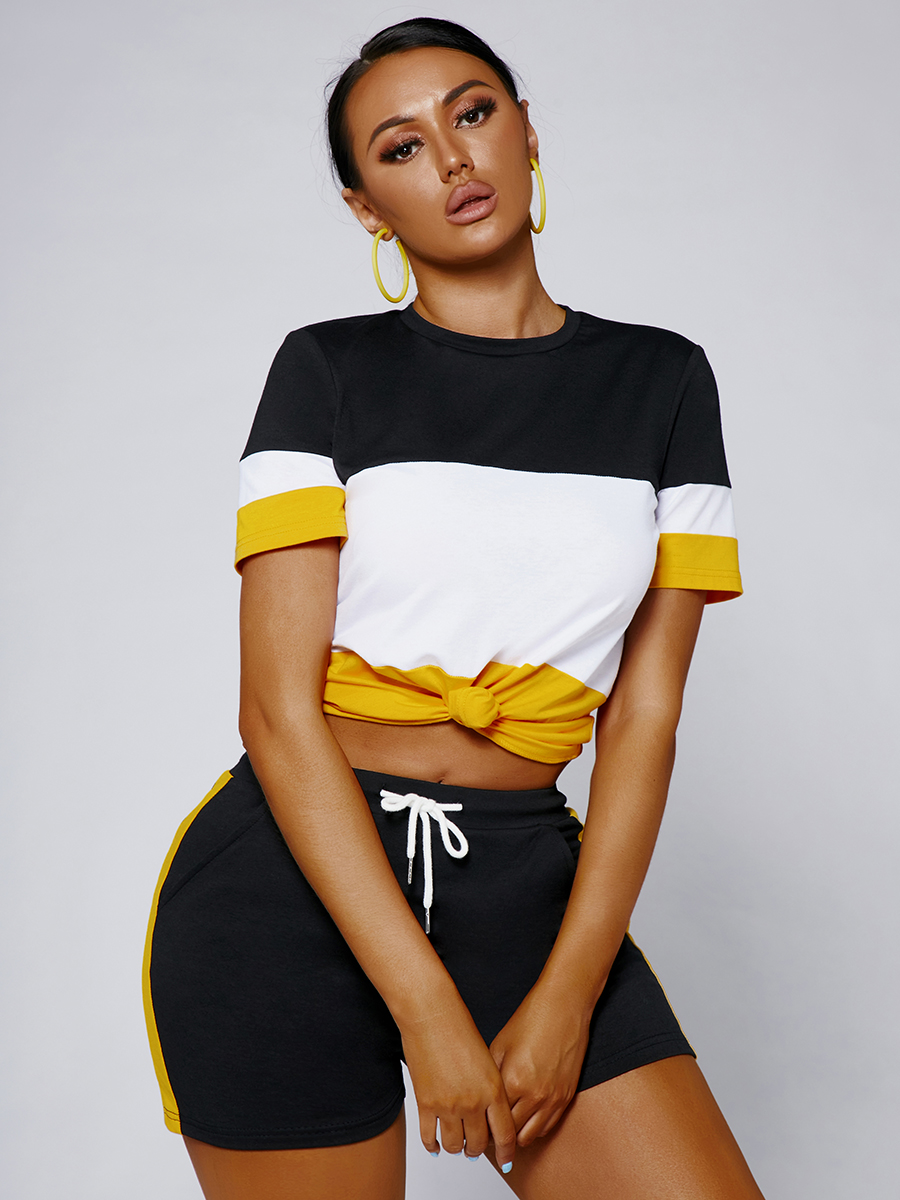 Lovely Cotton Material Serious Casual Color-lump Drawstring Black Two Piece Shorts Set
Lovely Cotton Material Serious Casual Color-lump Drawstring Black Two Piece Shorts Set