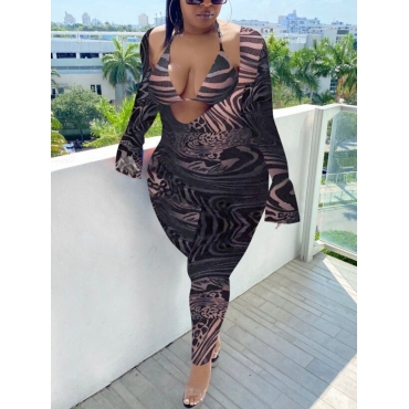 LW Plus Size Boho Animal Print See-through Black One-piece Jumpsuit (With Bra)
LW Plus Size Boho Animal Print See-through Black One-piece Jumpsuit (With Bra)