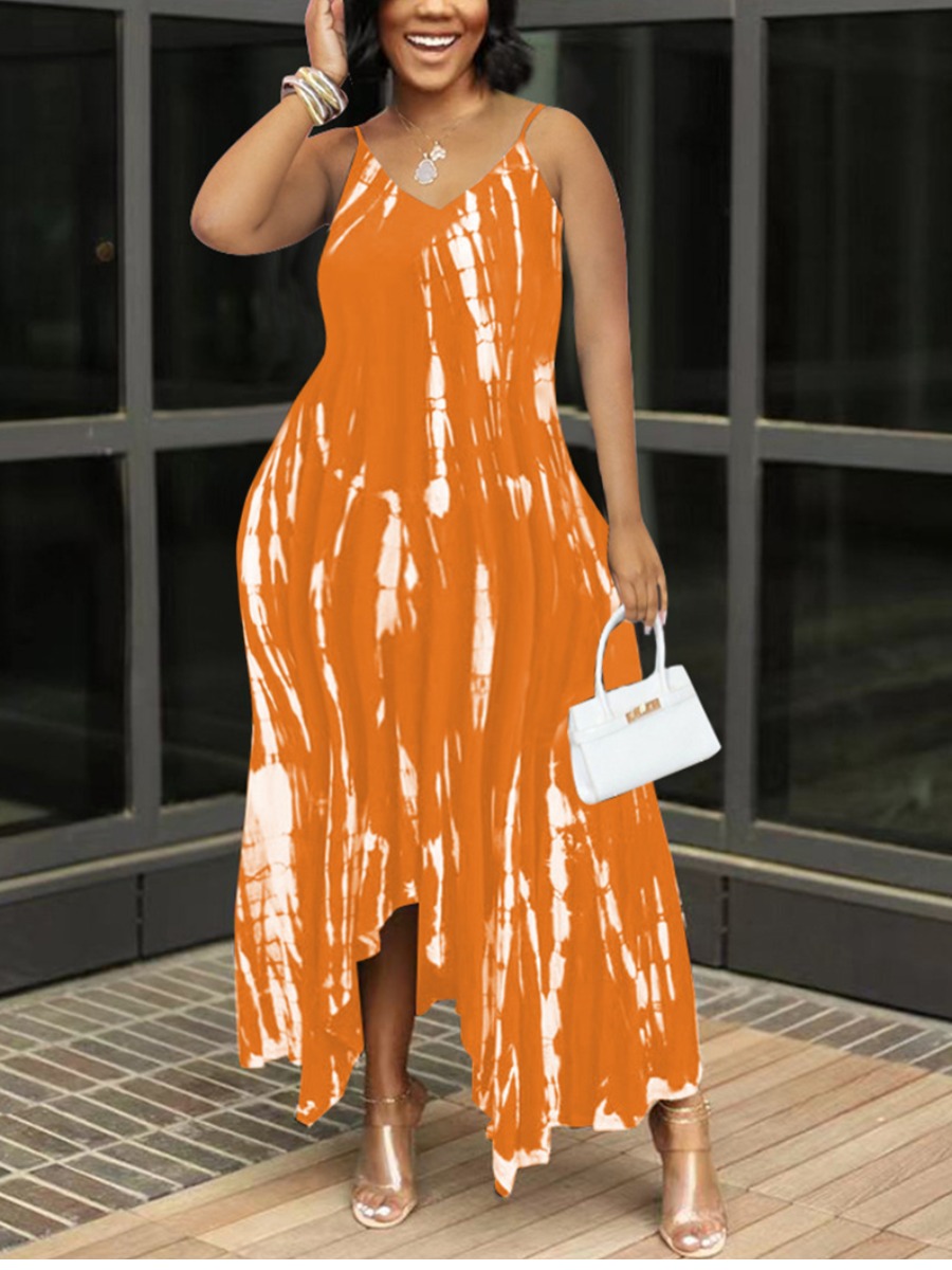 Lovely Plus Size Casual V Neck Tie-dye Croci Ankle Length Asymmetrical Dress
Lovely Plus Size Casual V Neck Tie-dye Croci Ankle Length Asymmetrical Dress