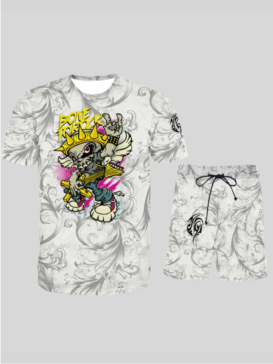 Lovely Men Casual Floral Print Drawstring Greyish White Two Piece Shorts Set
Lovely Men Casual Floral Print Drawstring Greyish White Two Piece Shorts Set