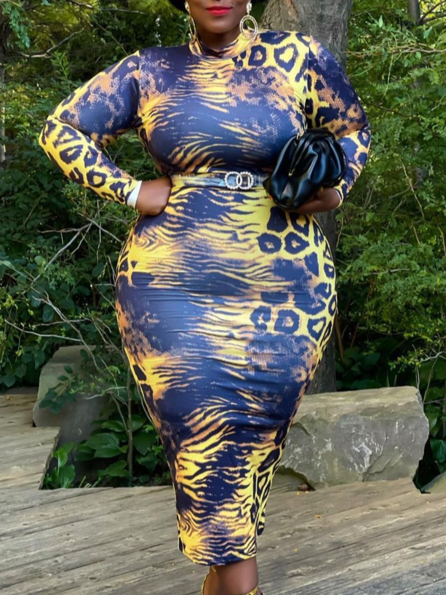 LW SXY Plus Size Animal Print Zipper Back Bodycon Dress (Without Belt), Blue
LW SXY Plus Size Animal Print Zipper Back Bodycon Dress (Without Belt), Blue