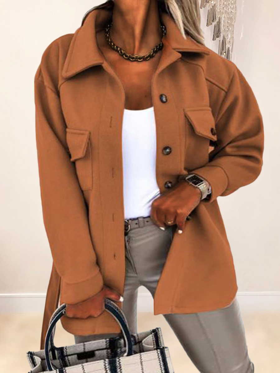 LW Plus Size Pocket Button Design Teddy, Caramel color
LW Plus Size Pocket Button Design Teddy, Caramel color