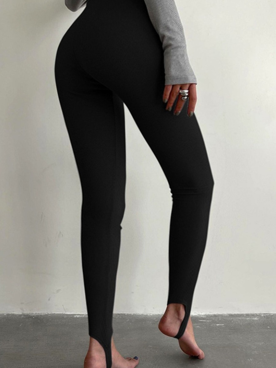LW Mid Waist Skinny Yoga Leggings, Black