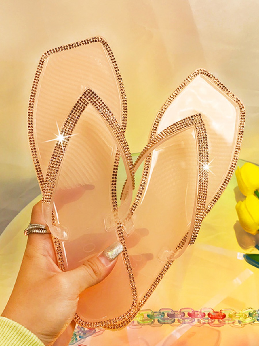 LW Crystal Clear Slippers, Apricot