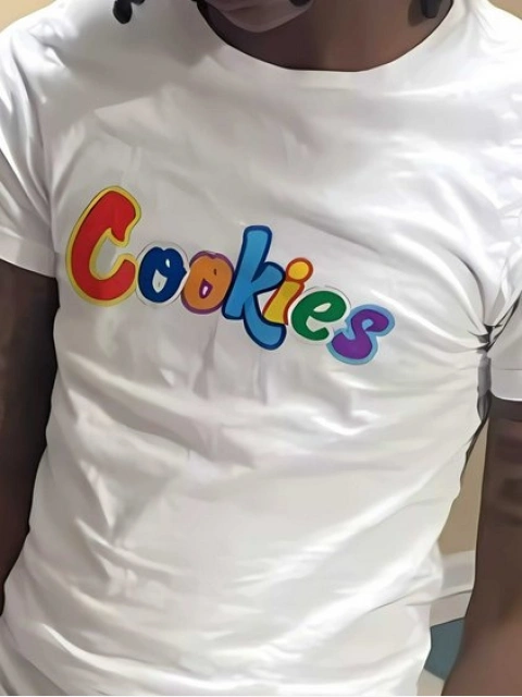 LW Men Cookies Letter Print T-shirt