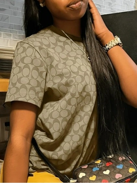 LW Plus Size Round Neck Letter Print T-shirt