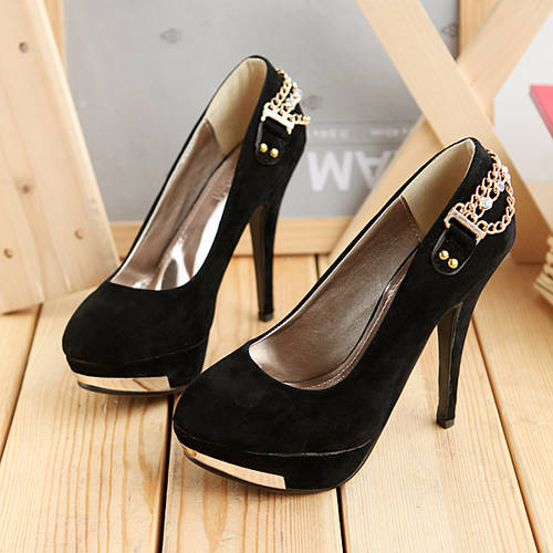 black high heels with diamonds