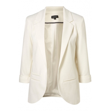 Casual Thicken Turndown Collar Long Sleeves White Women Suit_Blazer ...