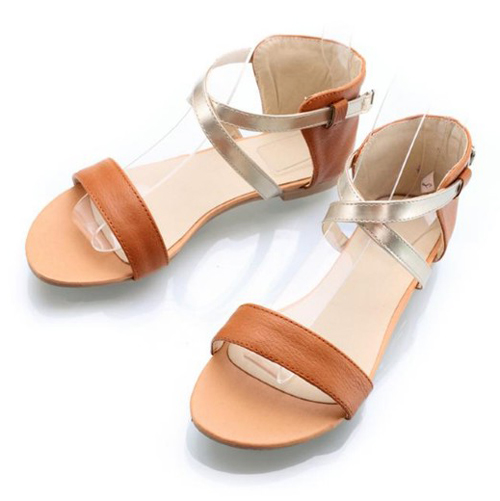 low heel yellow sandals