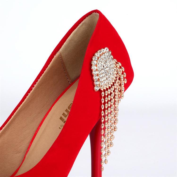 red tassel heels