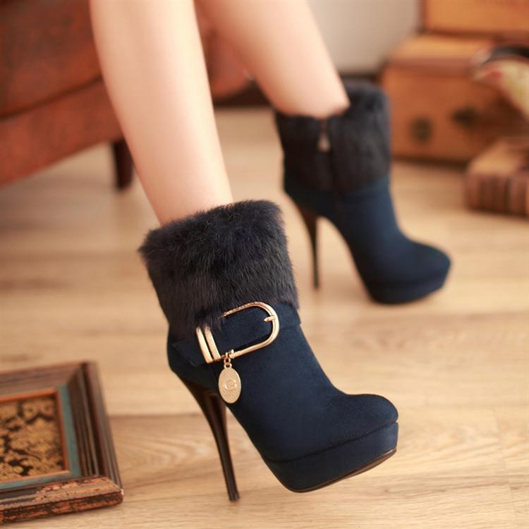 round toe stiletto high heel lace up ankle boots