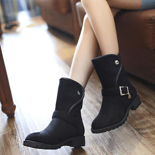 chunky mid heel boots